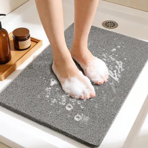 Rubber-Backed Faux Suede Bathroom Mat